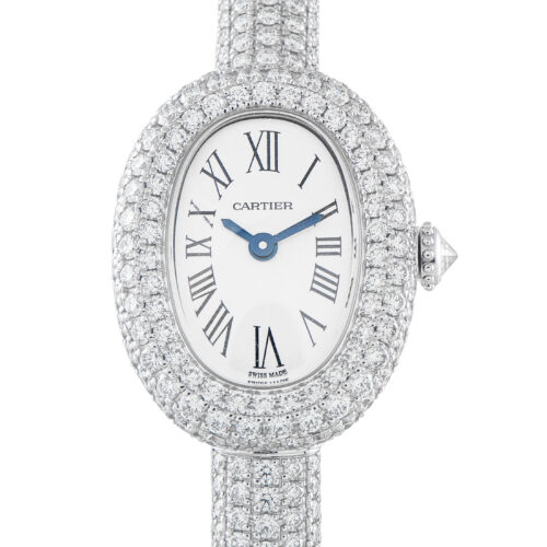 Cartier Baignoire De Diamond And 18K White Gold Watch