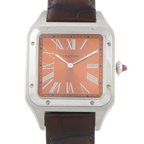 Cartier Santos-dumont XL Copper Dial Platinum Watch