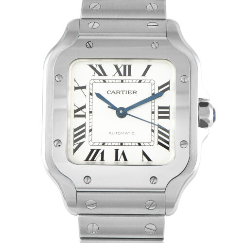 Cartier Santos De Silvered Opaline Dial Watch