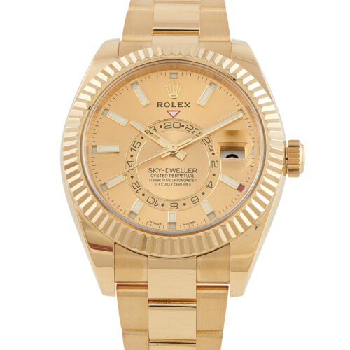 Rolex Sky-dweller Champagne Dial Yellow Gold Oyster Watch