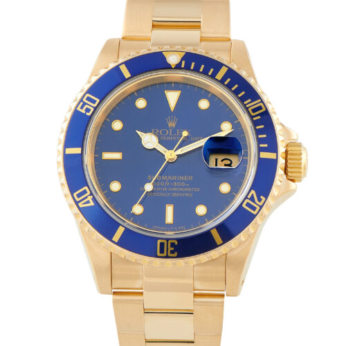 Rolex Submariner Blue Dial Yellow Gold Watch