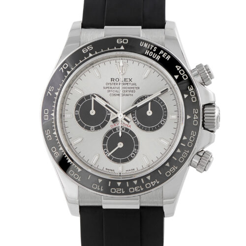 Rolex Daytona Silver Dial White Gold Oysterflex Watch