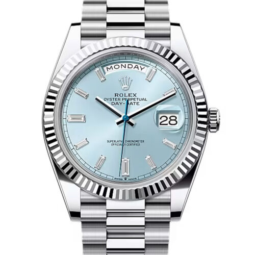 Rolex Day-date 40 Ice Blue Diamond Dial Platinum President Watch